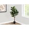 Monarch Specialties Artificial Plant, 47" Tall, Fiddle Tree, Indoor, Faux, Fake, Floor, Greenery, Potted, Real Touch I 9515 - alternate 3
